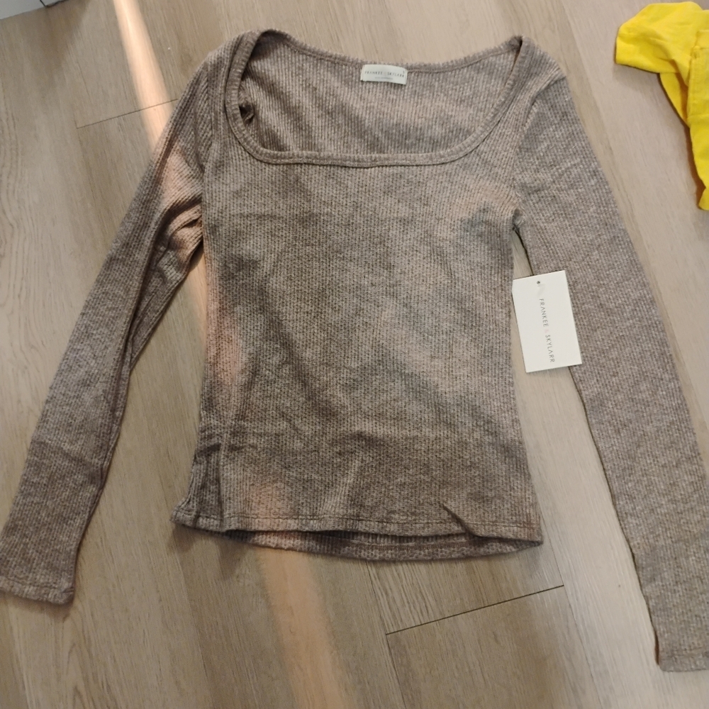 Cozy Long Sleeve Knit Top - Taupe